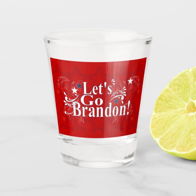 Let's Go Brandon Bandanna Shot Glass (Front)