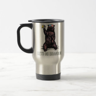 lets go brandon bear drinking beer usa flag   travel mug