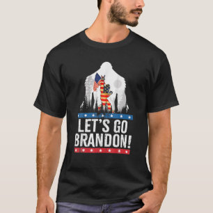 Lets Go Brandon Bigfoot American Flag T-Shirt