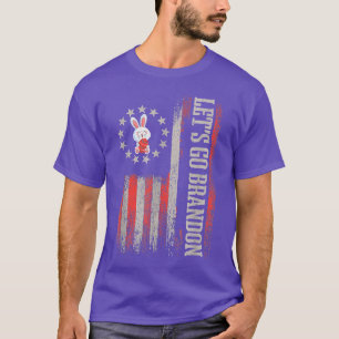 Let's Go Brandon Bunny Joe Biden Eggs USA Flag Eas T-Shirt