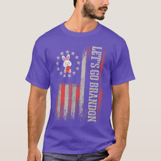 Let's Go Brandon Bunny Joe Biden Eggs USA Flag Eas T-Shirt