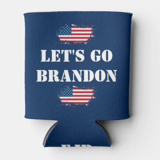 LET'S GO BRANDON Can Cooler-Blue Cooler