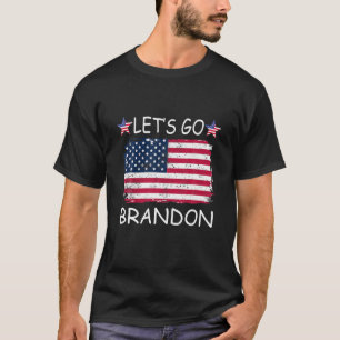 Let's Go Brandon Chant Impeach Biden USA Flag T-Shirt