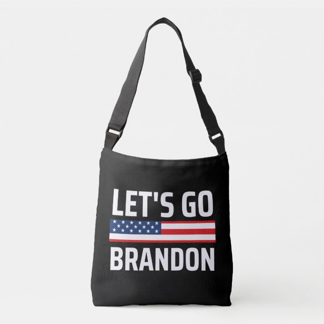 lets go brandon chant joe biden, funny lets go bra crossbody bag (Front)