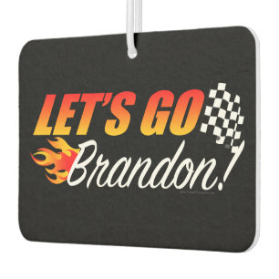 Lets Go Brandon Chequered Flag Flames Car Air Freshener