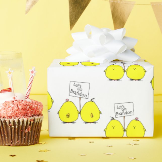 Let's Go Brandon Chicks Gift Wrap (Birthday Party)