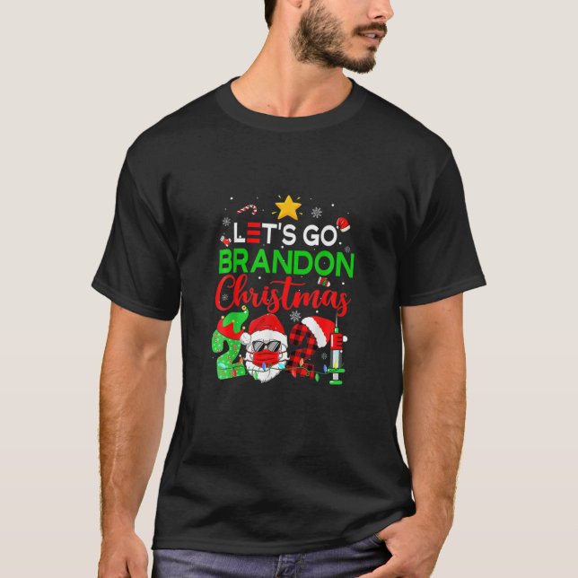Let's Go Brandon Christmas 2021 Fans Xmas T-Shirt (Front)
