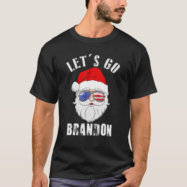 Let's Go Brandon Christmas Funny Merry Christmas T-Shirt (Front)