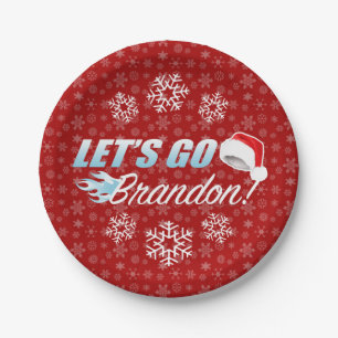 Lets Go Brandon Christmas Party Paper Plate