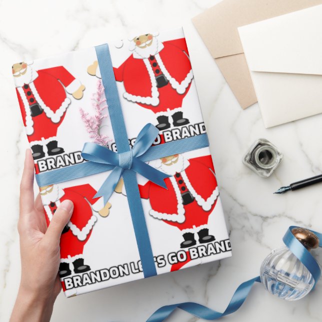 LET'S GO BRANDON CHRISTMAS SANTA Wrapping Paper (Gifting)