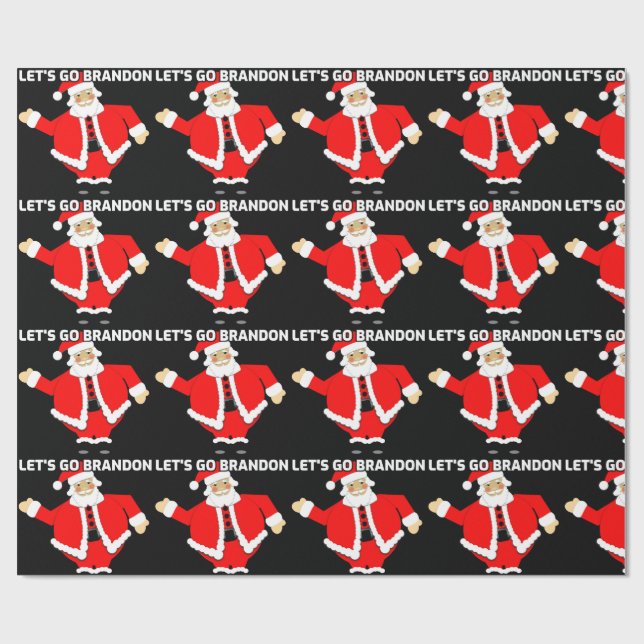 LET'S GO BRANDON CHRISTMAS  SANTA Wrapping Paper (Flat)