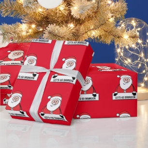 LET'S GO BRANDON CHRISTMAS SANTA WRAPPING PAPER