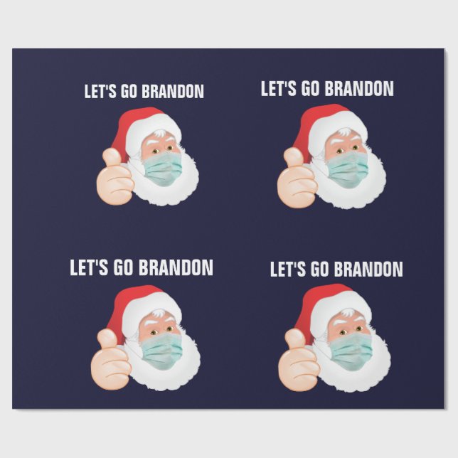 LET'S GO BRANDON CHRISTMAS SANTA Wrapping Paper (Flat)
