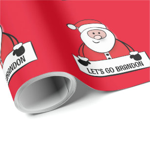 LET'S GO BRANDON CHRISTMAS SANTA WRAPPING PAPER