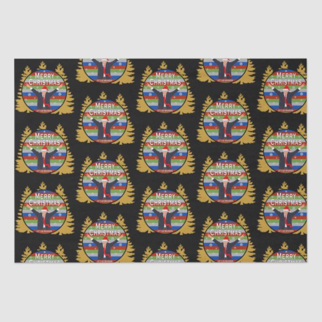 Let's Go Brandon Christmas Trump Snowflake Holiday Tissue Paper (Front)
