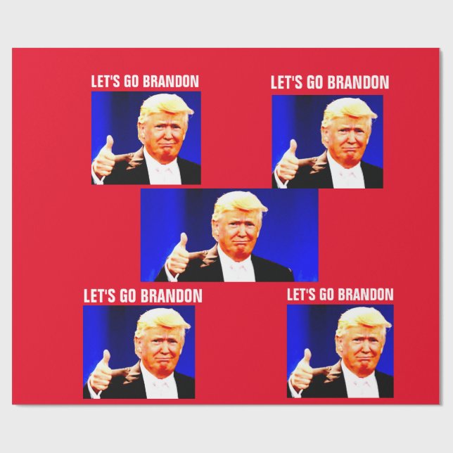 LET'S GO BRANDON CHRISTMAS TRUMP Wrapping Paper (Flat)