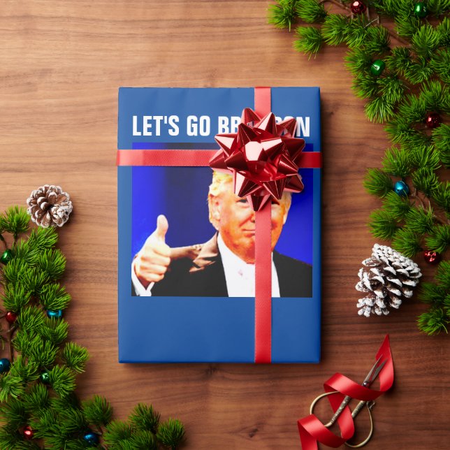 LET'S GO BRANDON CHRISTMAS TRUMP Wrapping Paper (Holiday Gift)