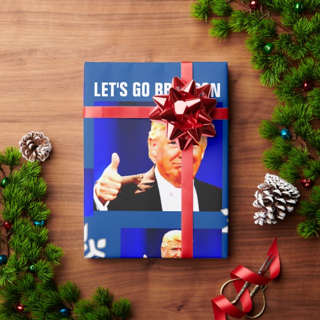 LET'S GO BRANDON CHRISTMAS TRUMP Wrapping Paper (Holiday Gift)