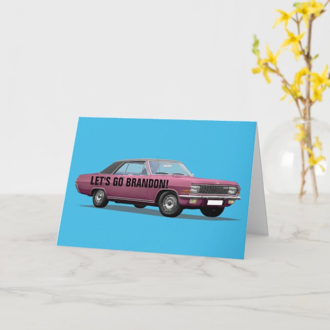 LET'S GO BRANDON! CLASSIC CAR BIRTHDAY CARDS (Yellow Flower)