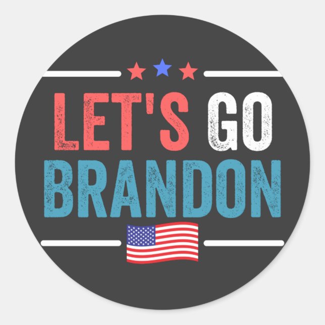 Let's Go Brandon Classic Round Sticker (Front)