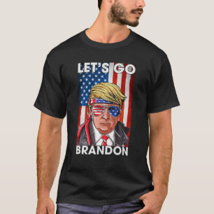 Let's Go Brandon Conservative Trump American Flag T-Shirt