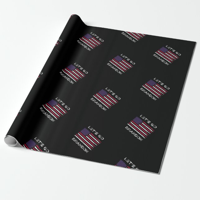 Let's Go Brandon Distressed Flag Joe Biden  Wrapping Paper (Unrolled)