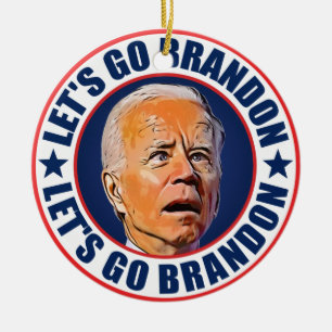 Let's Go Brandon fjb funny anti joe Biden  Ceramic Tree Decoration