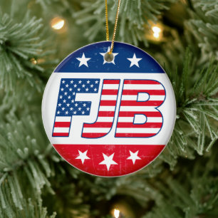 Let's Go Brandon fjb funny anti joe Biden Ceramic Tree Decoration
