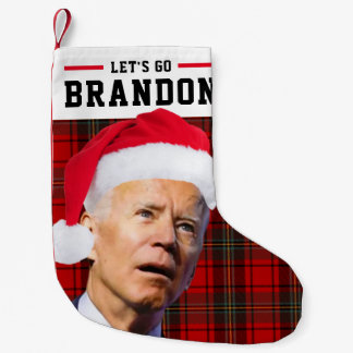 Let's Go Brandon FJB Plaid Christmas Stocking