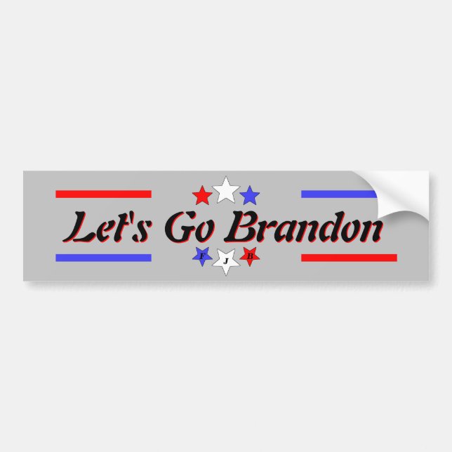 Lets Go Brandon FJB Red White Blue Stars Bumper Sticker (Front)
