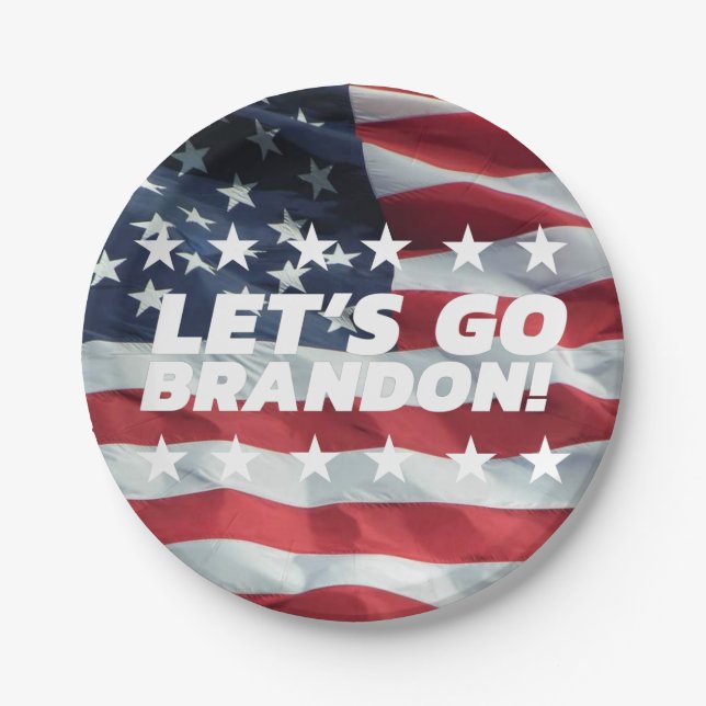 LET'S GO BRANDON! [Font 5] Paper Plates (Front)