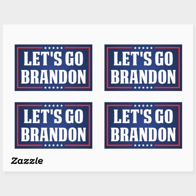 Lets Go Brandon funny anti Biden Pro trump 2024 Rectangular Sticker (Sheet)