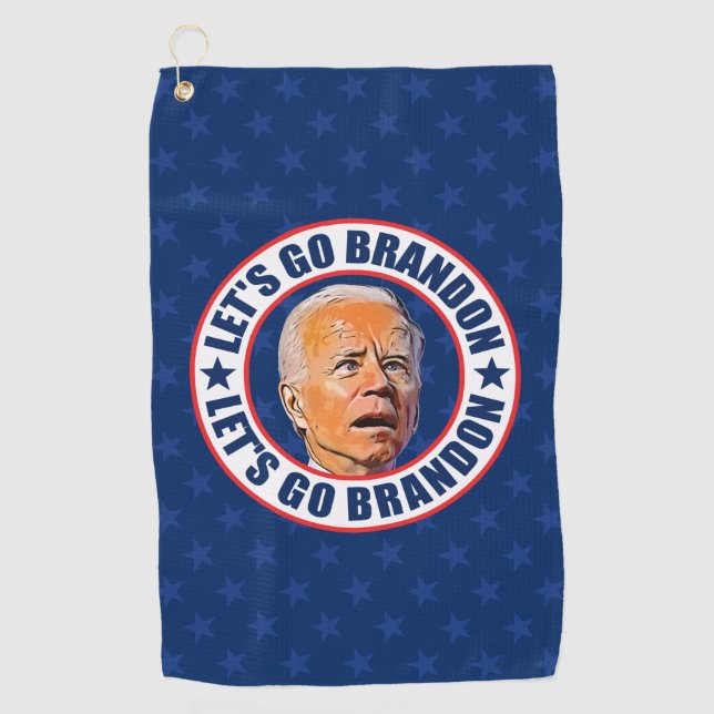 Lets Go Brandon funny anti Biden Pro trump  Golf Towel (Front)