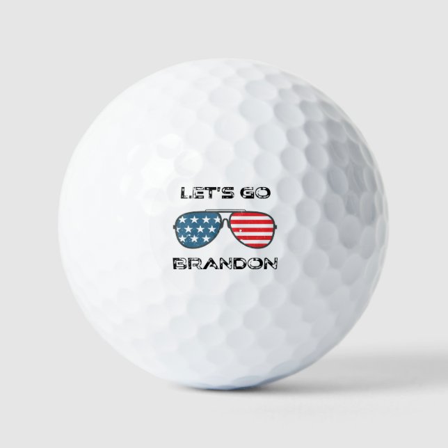 Let's Go Brandon Funny Biden Chant Flag Golf Balls (Front)