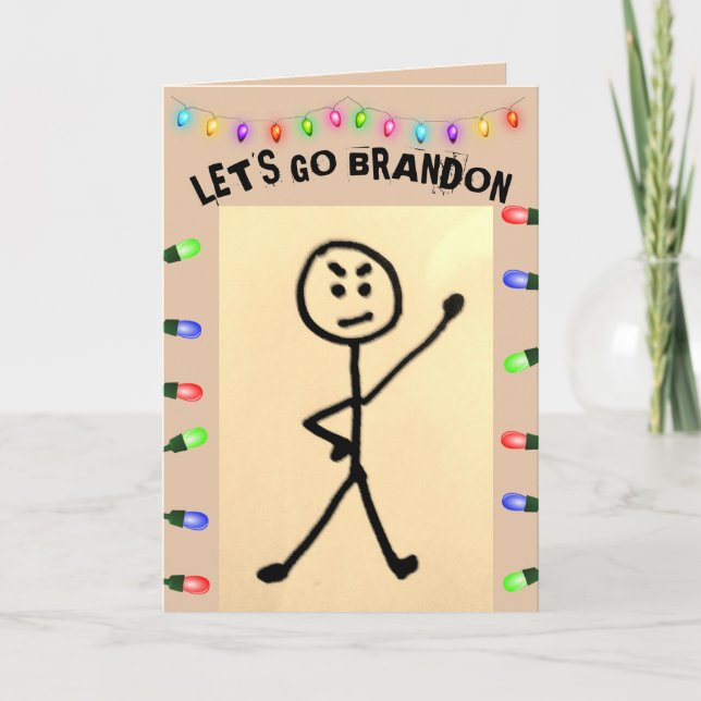 LET'S GO BRANDON funny Christmas cards (Front)