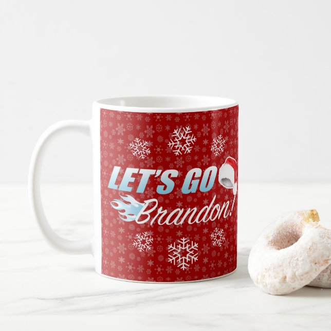 Lets Go Brandon Funny Christmas Coffee Mug (With Donut)