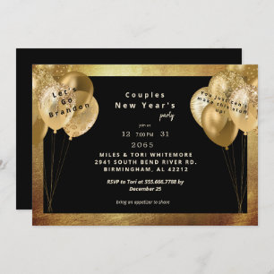 Let's Go Brandon Funny New Year's Party Invitation
