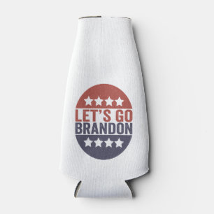 Let's go Brandon Funny Patriotic American Flag Bottle Cooler