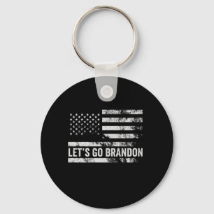 Let's go Brandon Funny Patriotic American Flag Key Ring