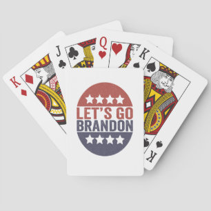 Let's go Brandon Funny Patriotic American Flag Playing Cards