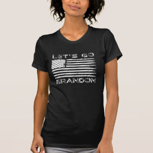 Let's go Brandon Funny Patriotic American Flag  T-Shirt