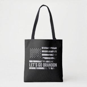 Let's go Brandon Funny Patriotic American Flag Tote Bag