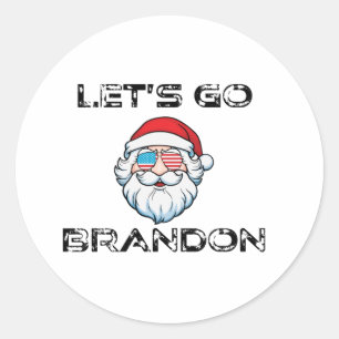 Let's Go Brandon Joe Biden Santa Christmas Classic Round Sticker