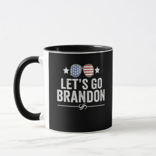 Let's go Brandon Patriotic American Sunglasses Mug