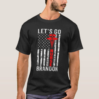 Let's Go Brandon Patriotic USA Flag Registered Nur T-Shirt
