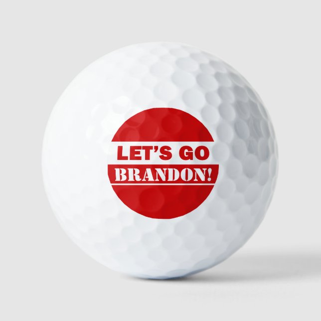 "Let's Go Brandon" Red And White Golf Balls (Front)