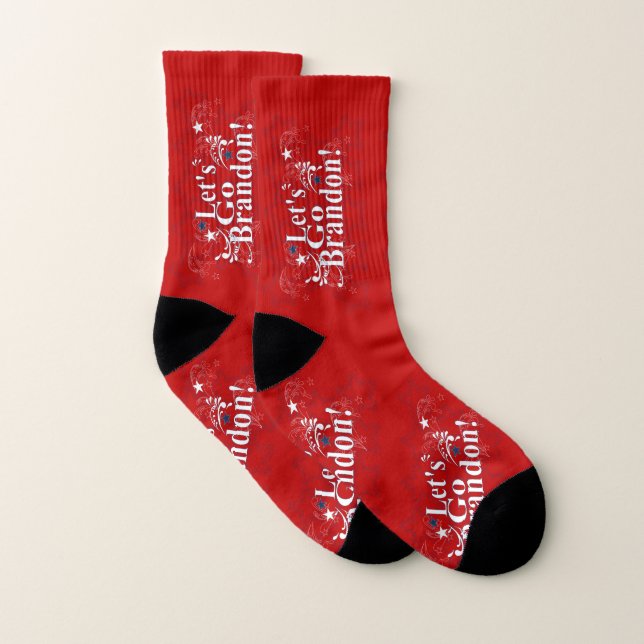 Let's Go Brandon Red Socks (Pair)
