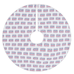 Let's Go Brandon Red White Blue America Stars Wrap Brushed Polyester Tree Skirt