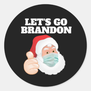 LET'S GO BRANDON SANTA CHRISTMAS STICKERS