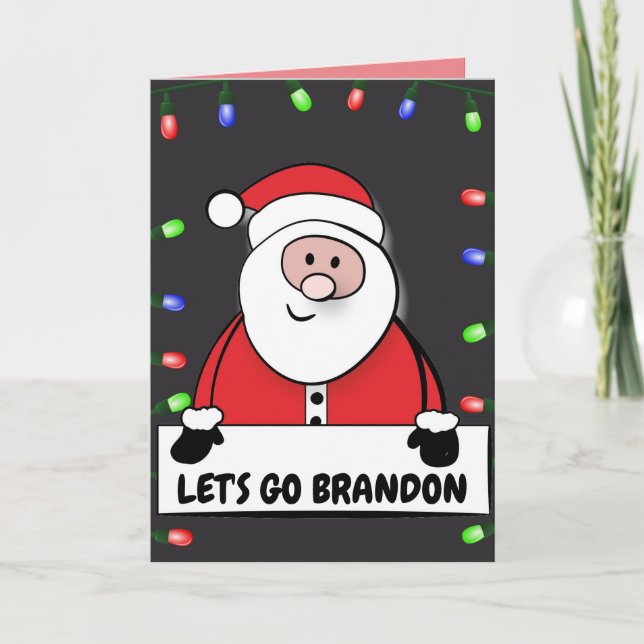 LET'S GO BRANDON SANTA CLAUS TRUMP Christmas cards (Front)